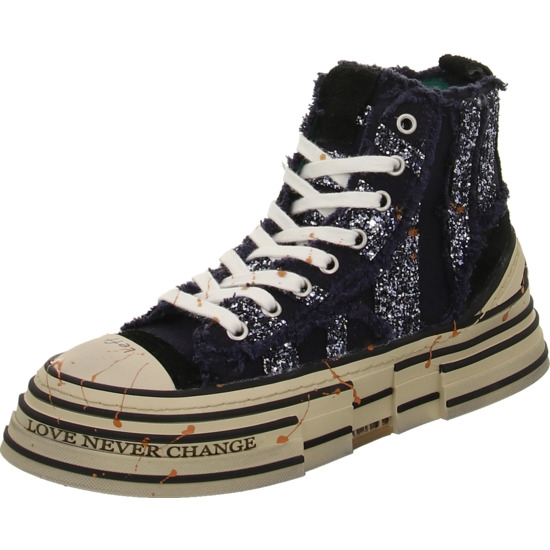 Rebecca White Sneaker Glitter navy