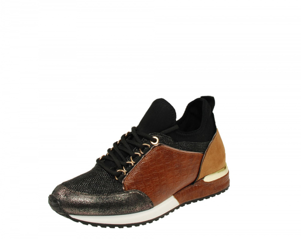 La Strada Sneaker cracked bronze glitter