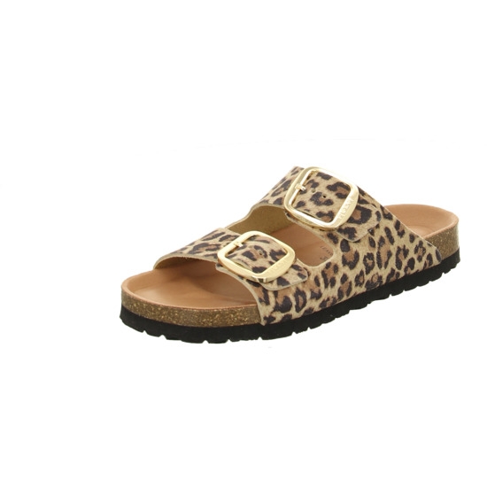Fjort Pantolette lt.brown Animalprint
